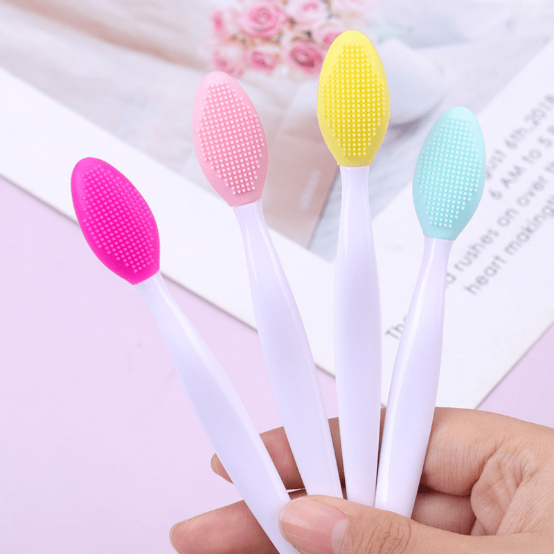Light Beige Silicone Brush Exfoliating Nose Clean Brushes Tools with Replacement Head