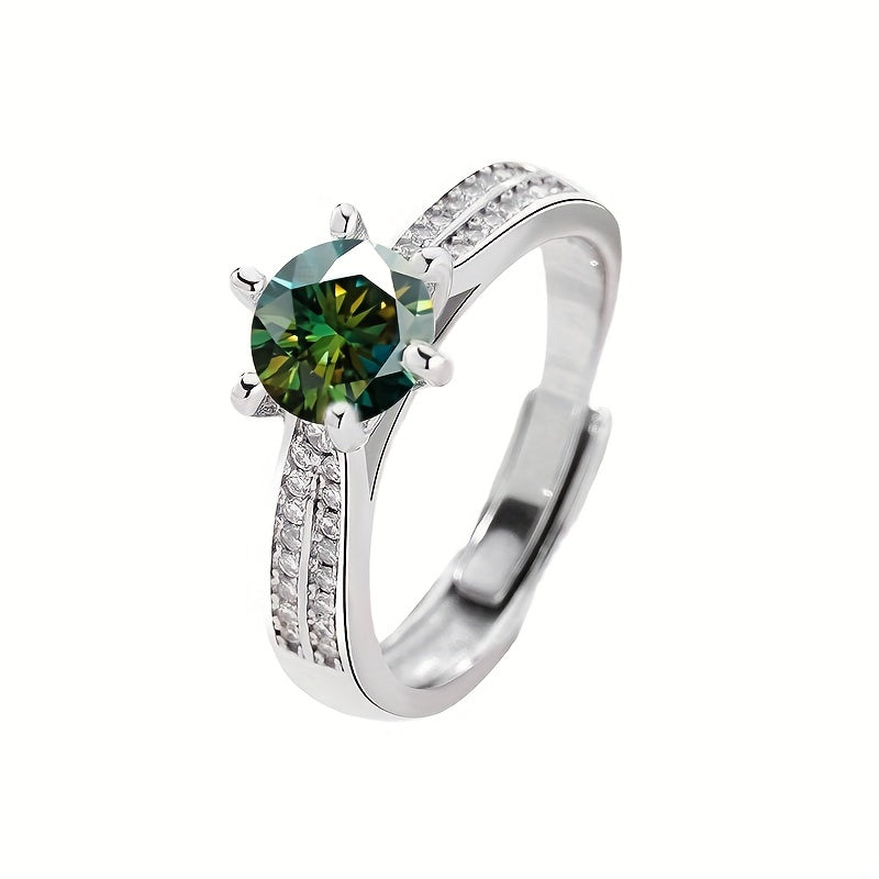 925 Sterling Silvery Ring with Moissanite