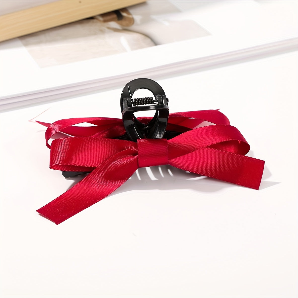 Large Black Bow Hair Claw Clip