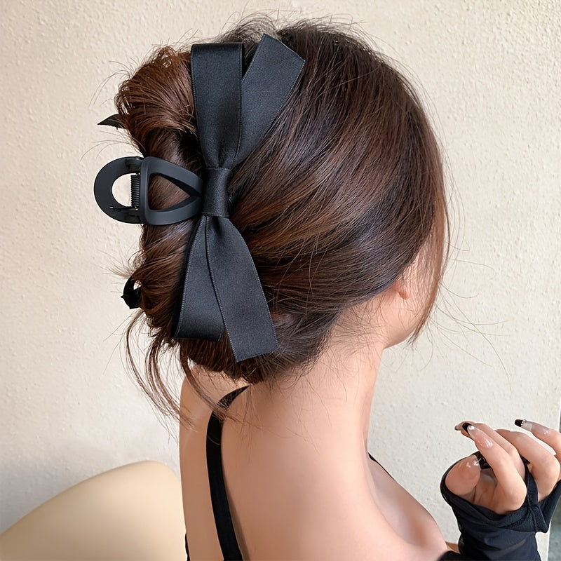 Large Black Bow Hair Claw Clip