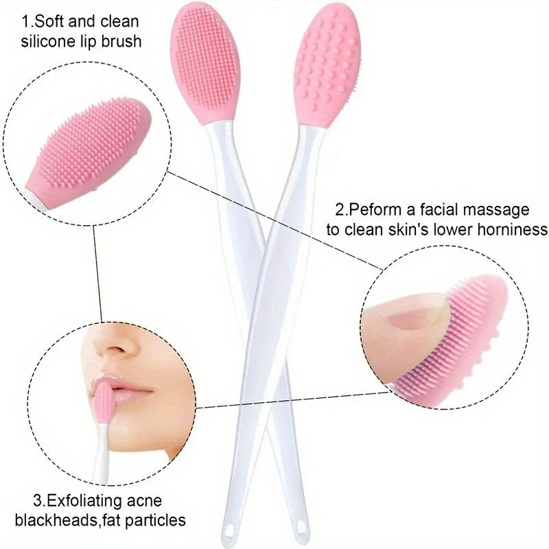 Light Beige Silicone Brush Exfoliating Nose Clean Brushes Tools with Replacement Head