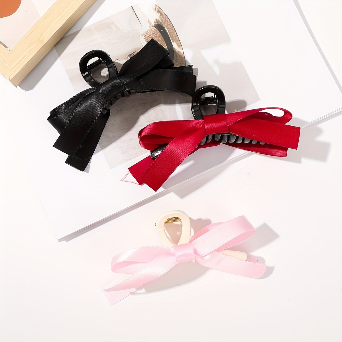 Large Black Bow Hair Claw Clip