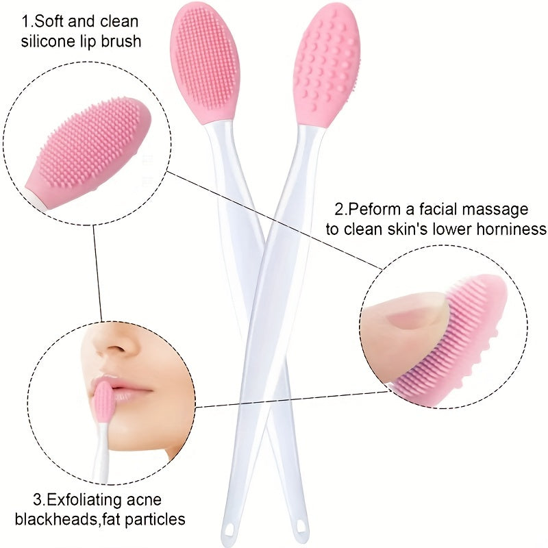 Light Beige Silicone Brush Exfoliating Nose Clean Brushes Tools with Replacement Head