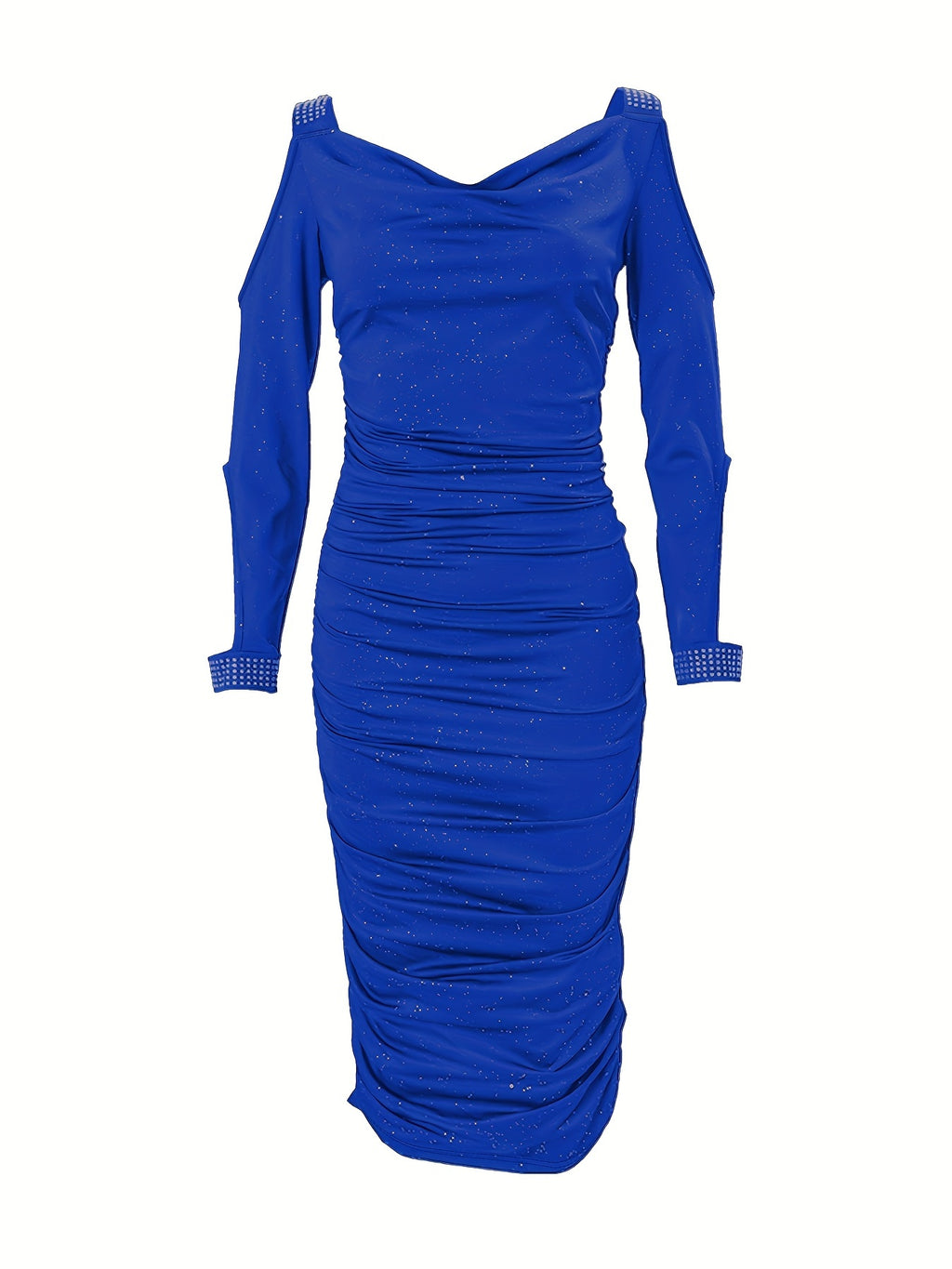 Deep Red Sparkling Rhinestone Bodycon Dress